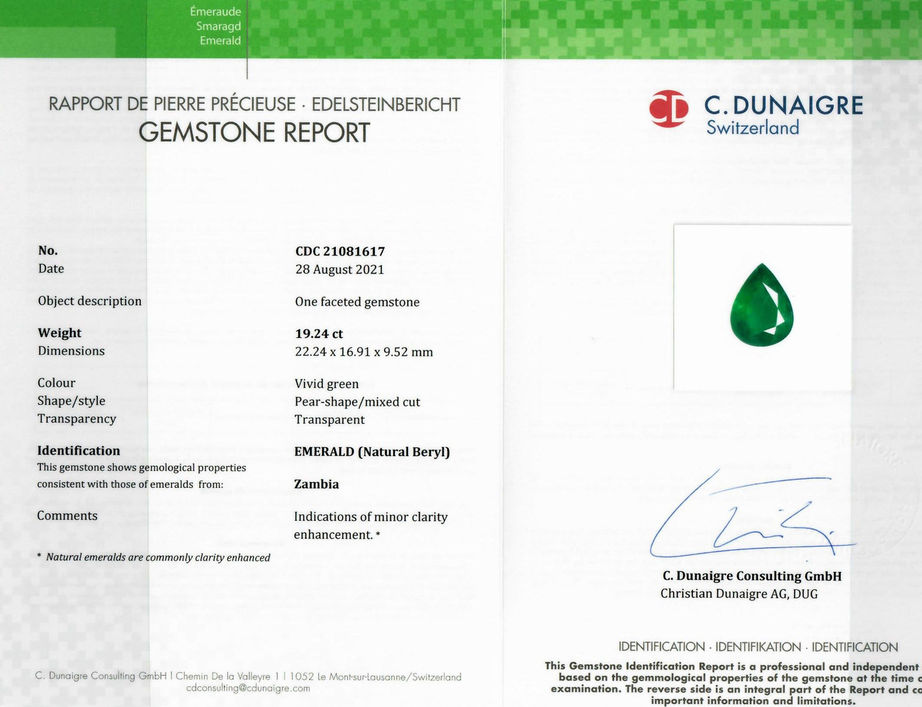 19.24 Ct. Emerald from Zambia