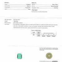 1.08 Ct. Emerald from Colombia Scan Report
