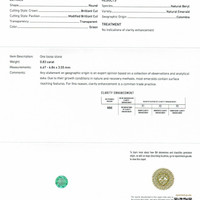 0.83 Ct. Emerald from Colombia Scan Report
