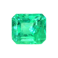 Antique Style Emerald Ring 2.15 Ct., 18K White Gold Combination Stone
