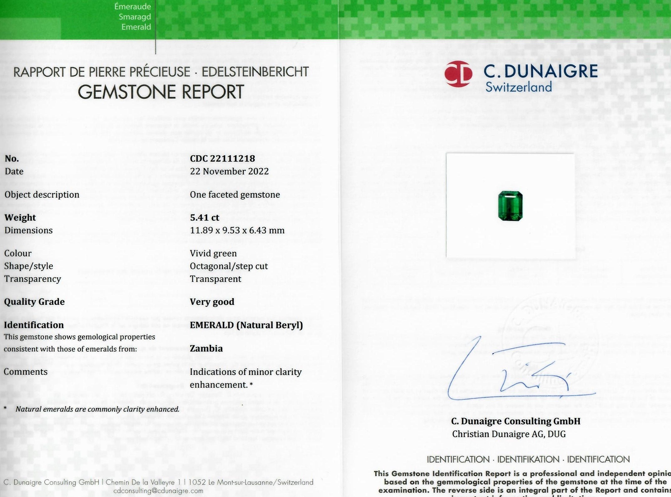5.41 Ct. Emerald from Zambia