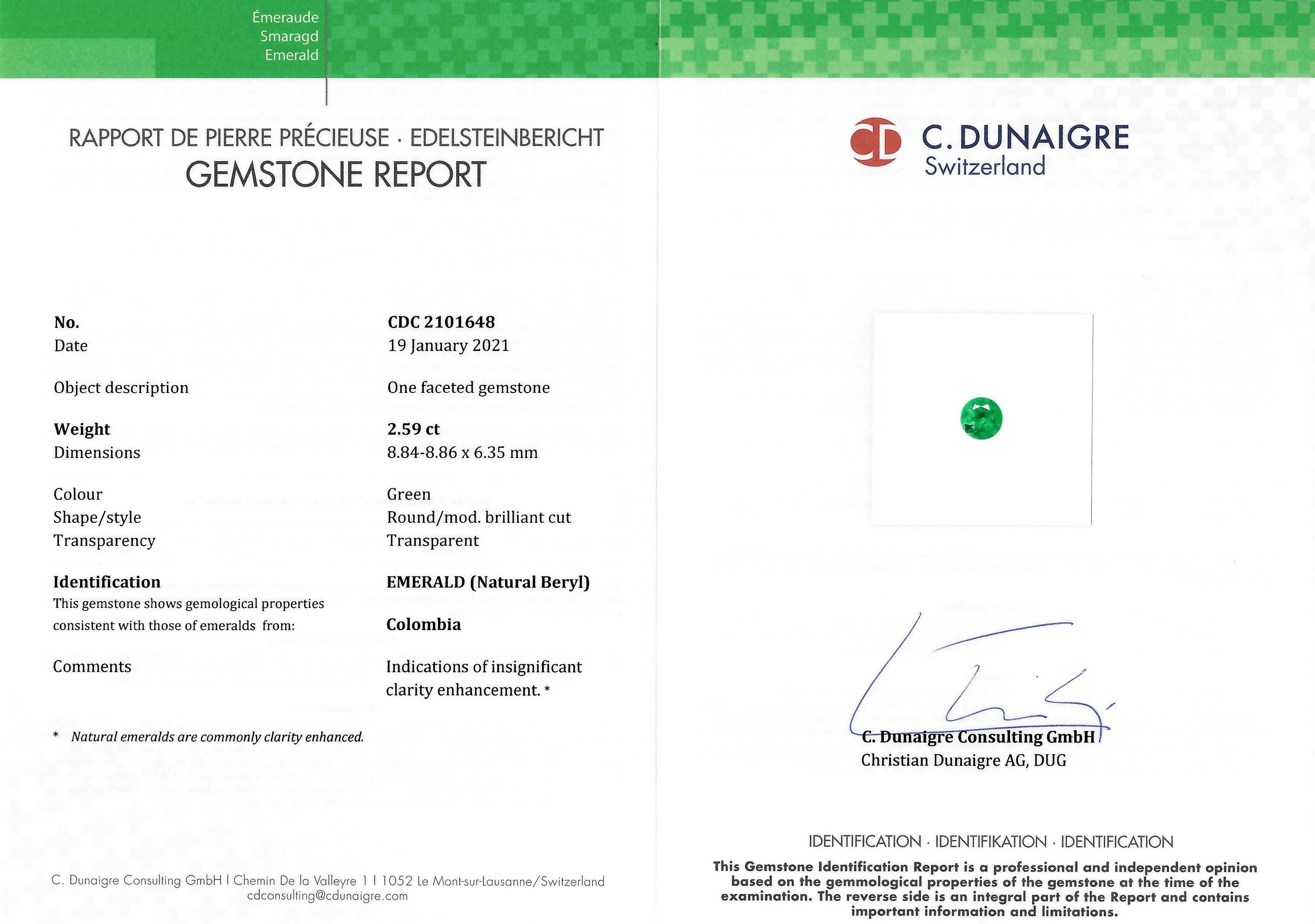2.59 Ct. Emerald from Colombia