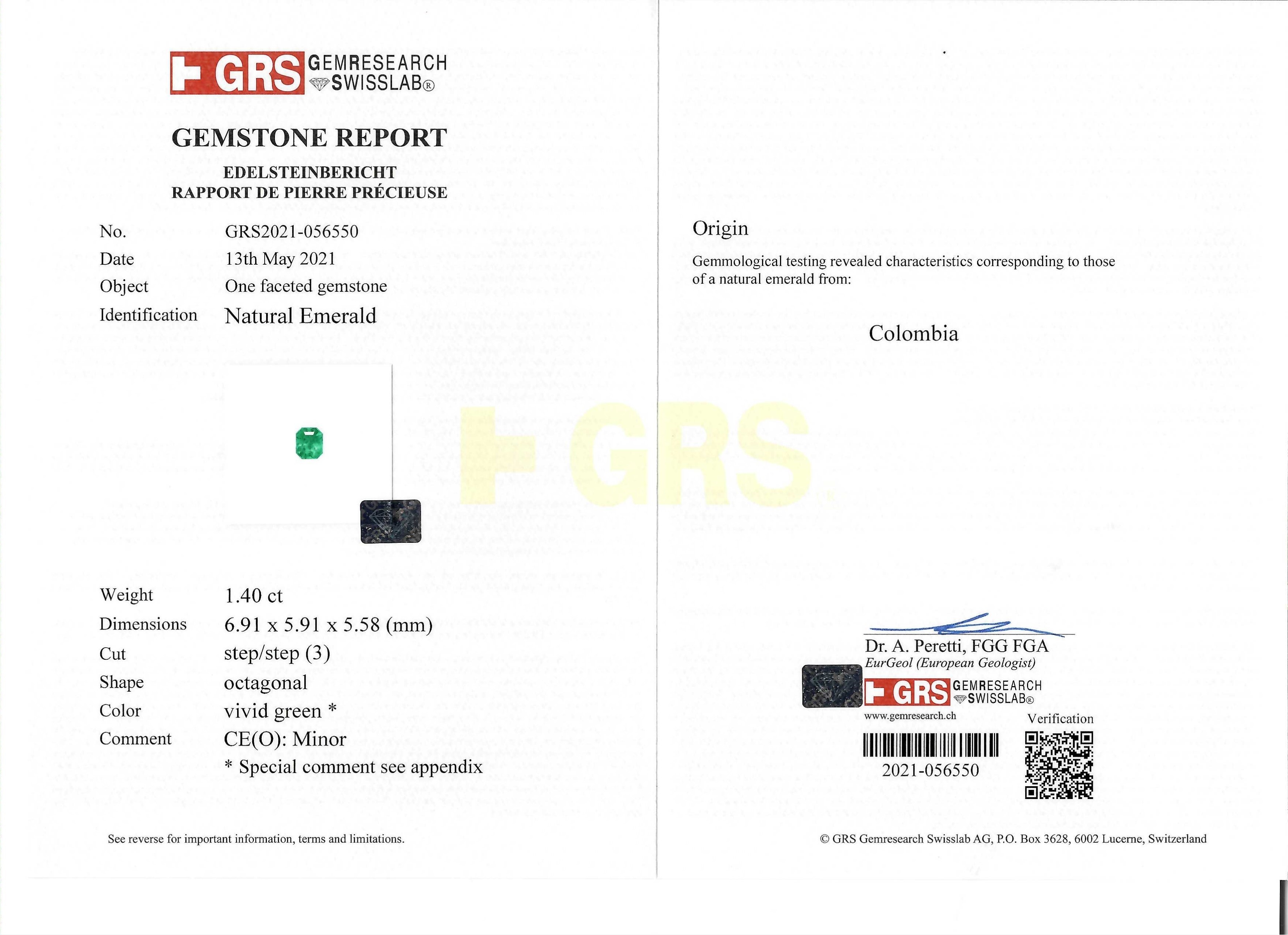 1.40 Ct. Emerald from Colombia