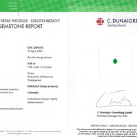 1.05 Ct. Emerald from Colombia Scan Report