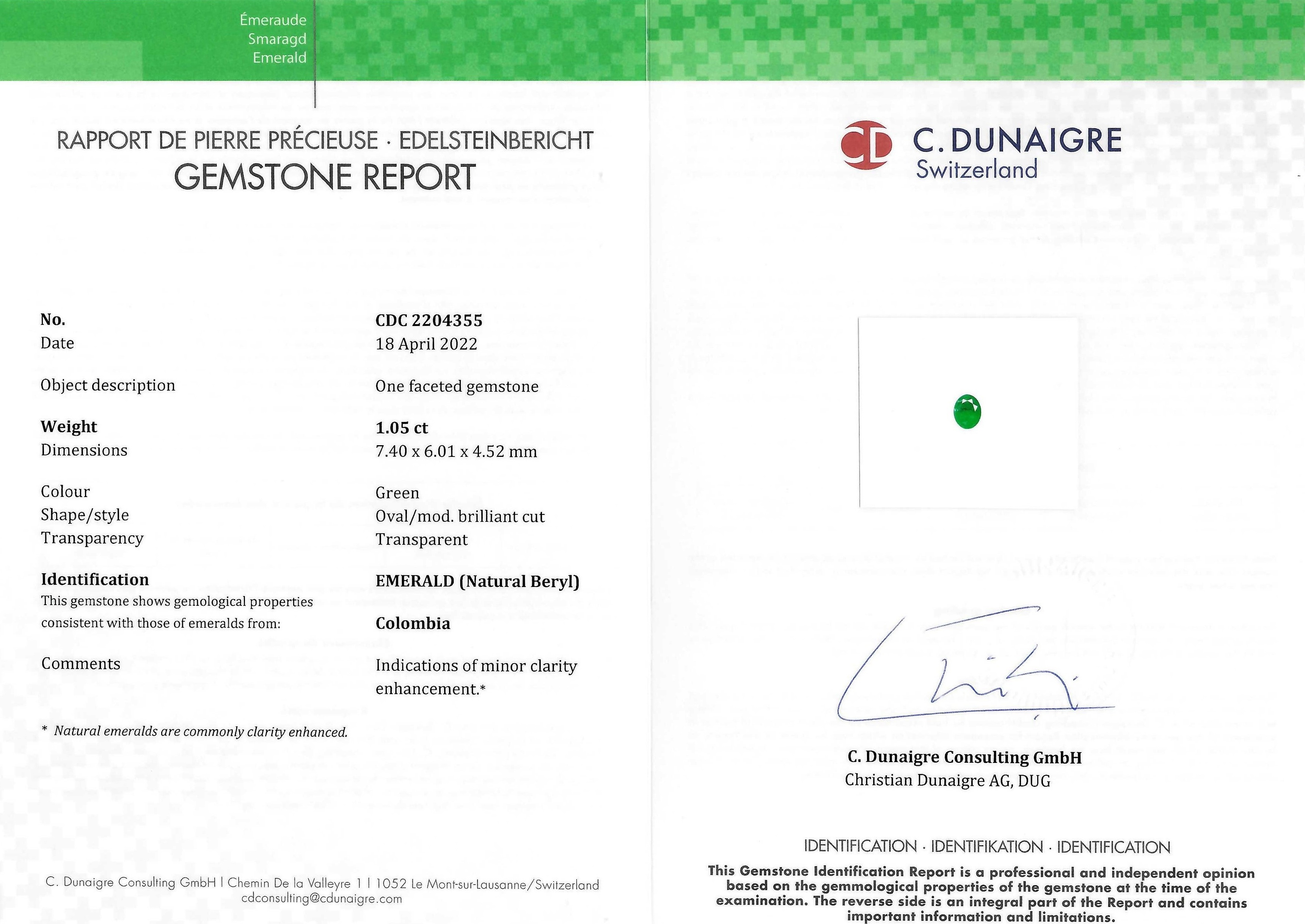 1.05 Ct. Emerald from Colombia
