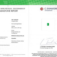 1.33 Ct. Emerald from Colombia Scan Report