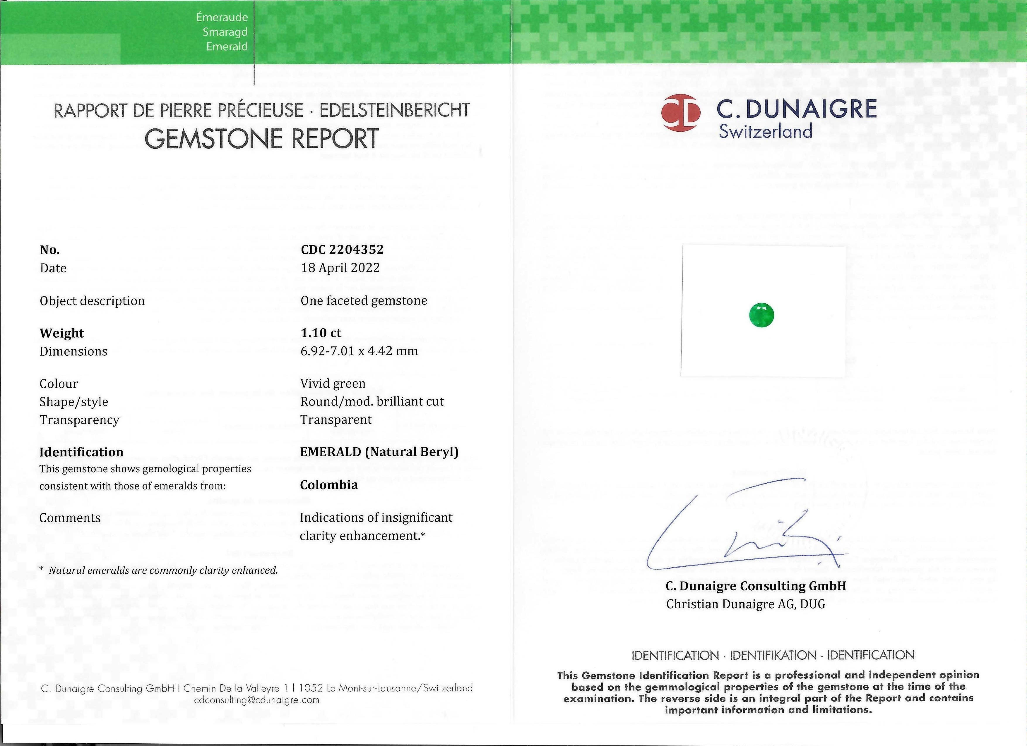1.10 Ct. Emerald from Colombia