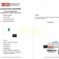 1.24 Ct. Emerald from Colombia Scan Report