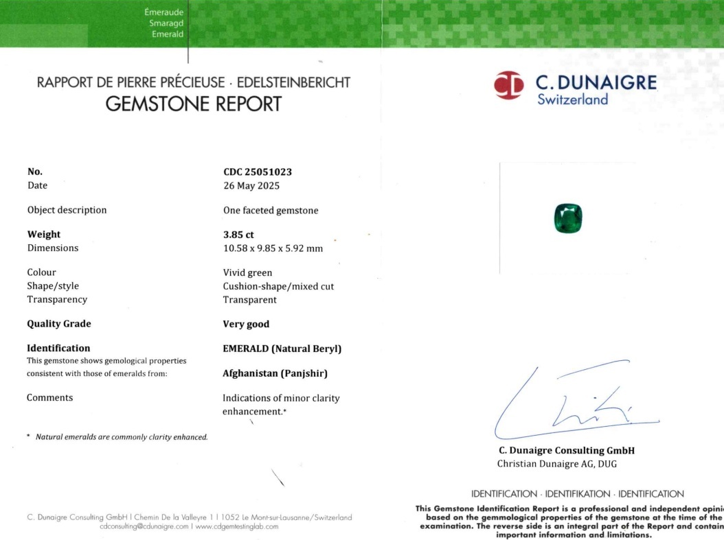3.85 Ct. Emerald from Afghanistan