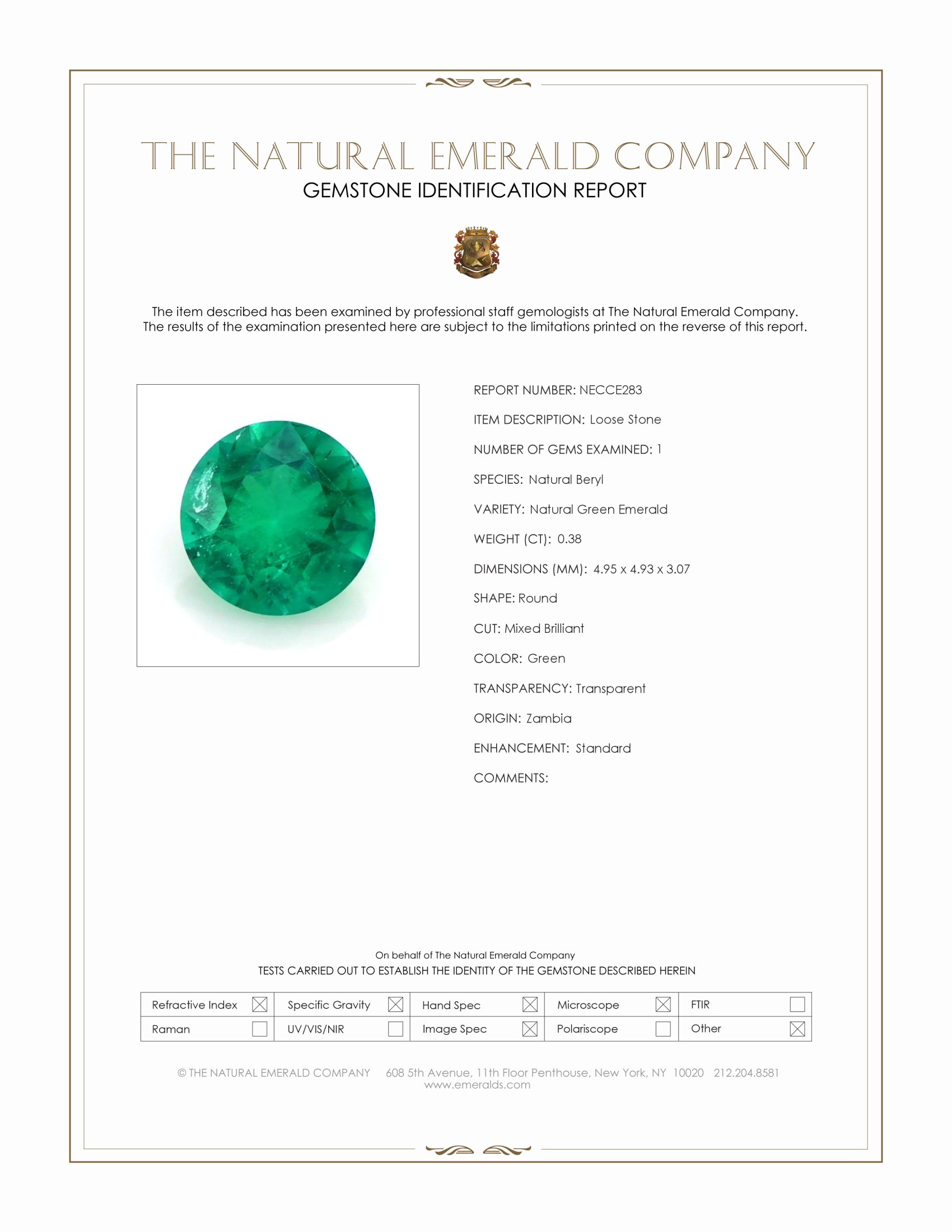 0.38 Ct. Emerald from Zambia