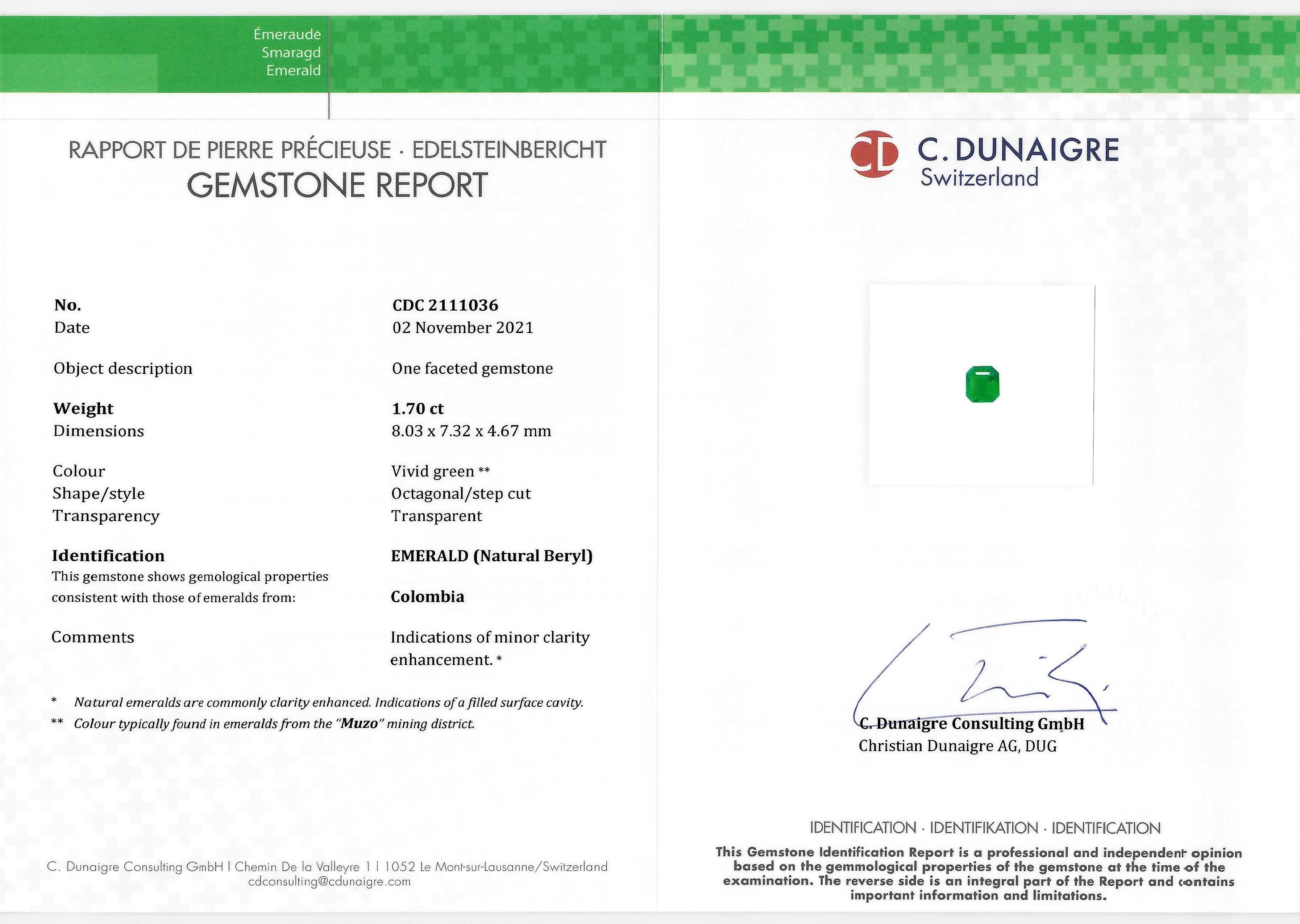 1.70 Ct. Emerald from Ethiopia