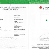 0.82 Ct. Emerald from Colombia Scan Report