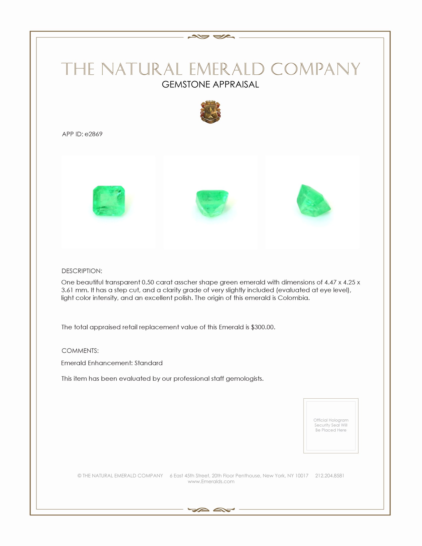 0.50 Ct. Emerald from Colombia