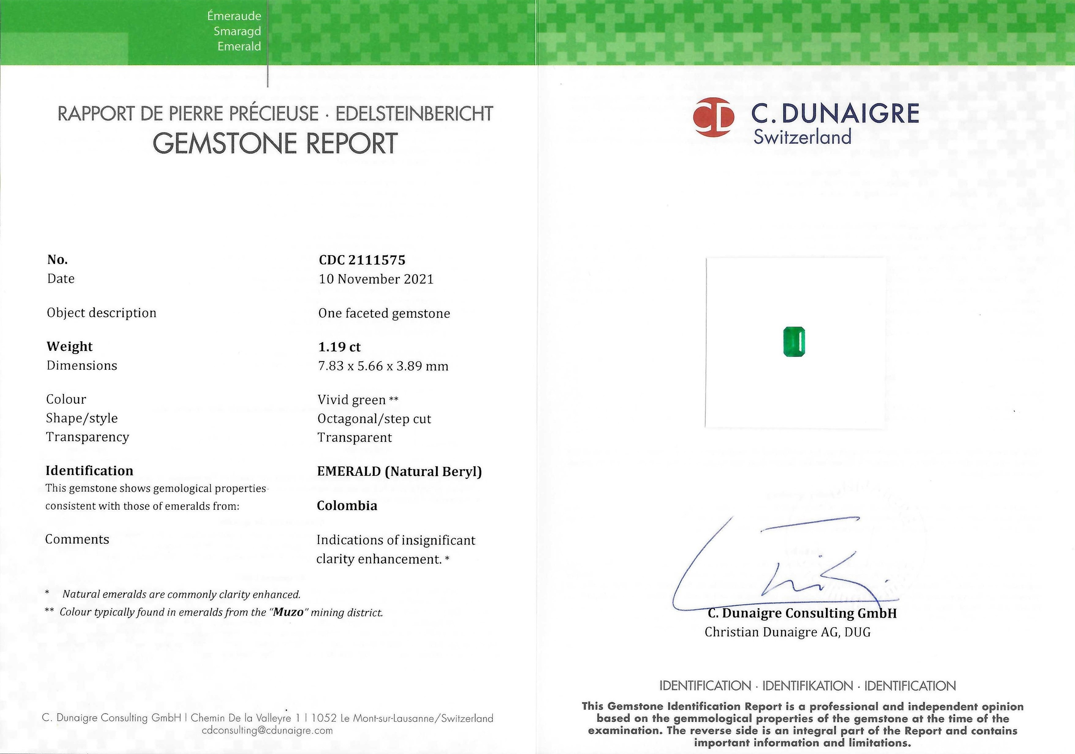 1.19 Ct. Emerald from Colombia