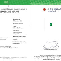 1.49 Ct. Emerald from Colombia Scan Report