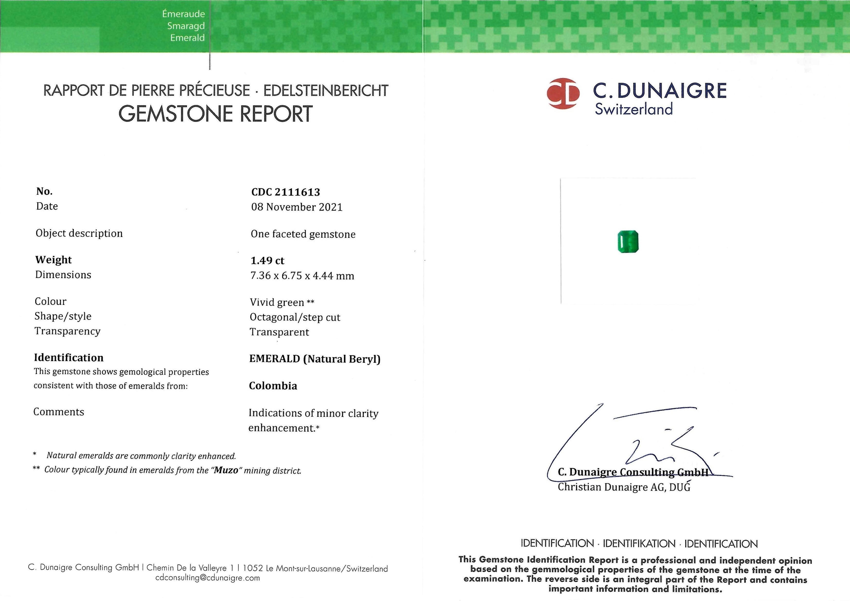 1.49 Ct. Emerald from Colombia