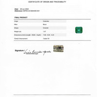 1.47 Ct. Emerald from Colombia Scan Report