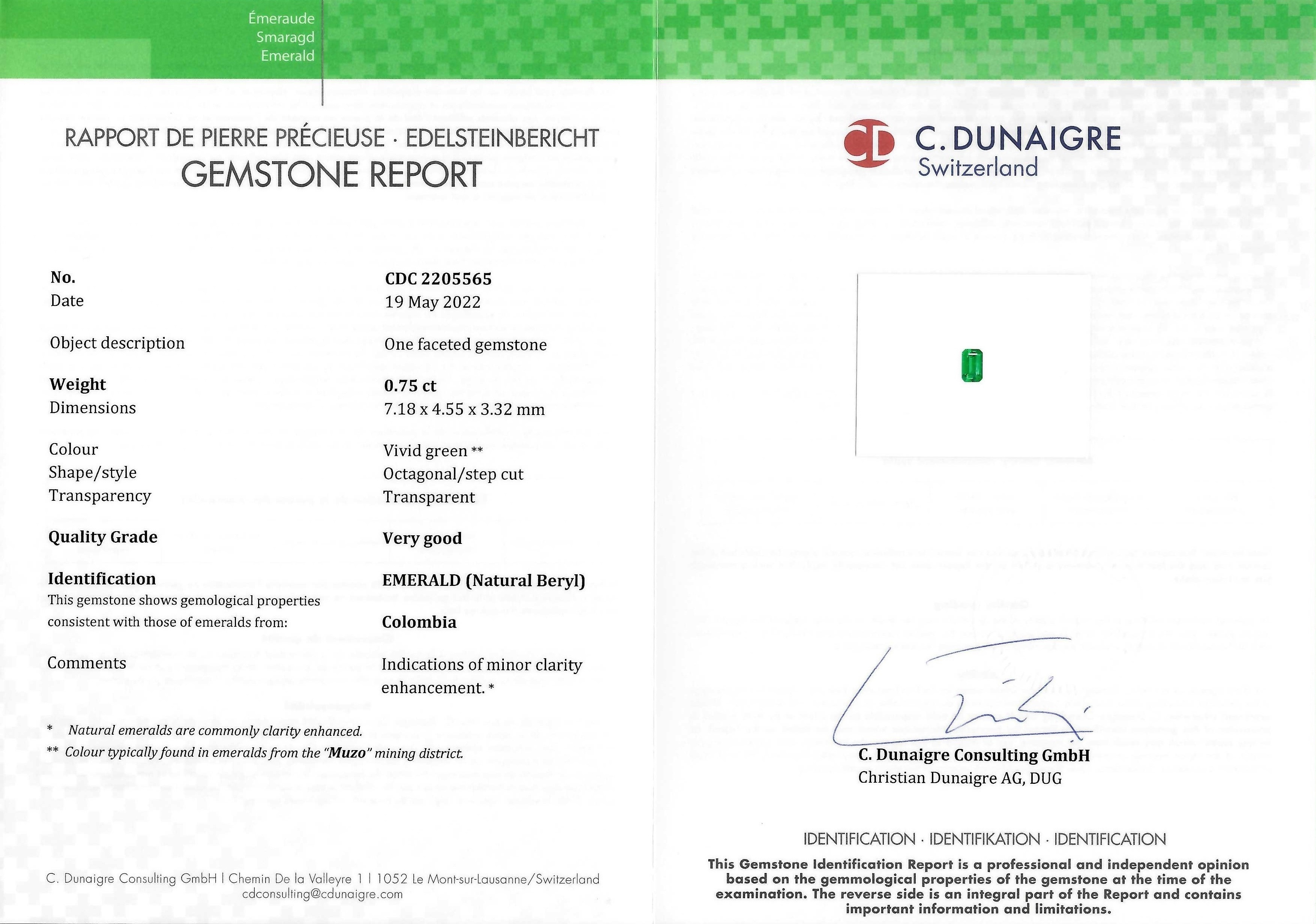 0.75 Ct. Emerald from Colombia