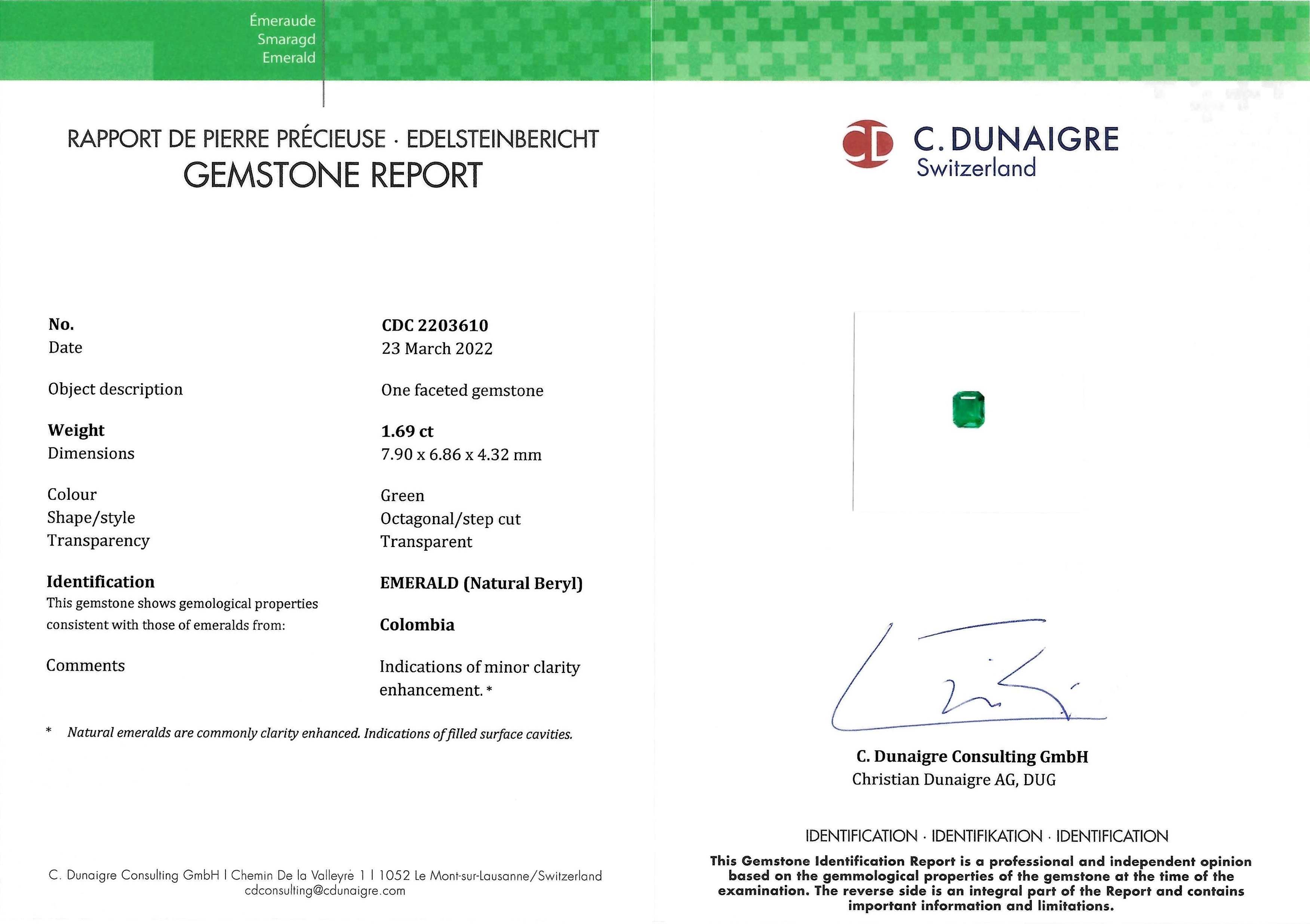 1.69 Ct. Emerald from Colombia
