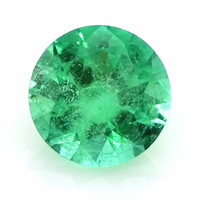 Solitaire Emerald Ring 0.65 Ct., 18K White Gold Combination Stone
