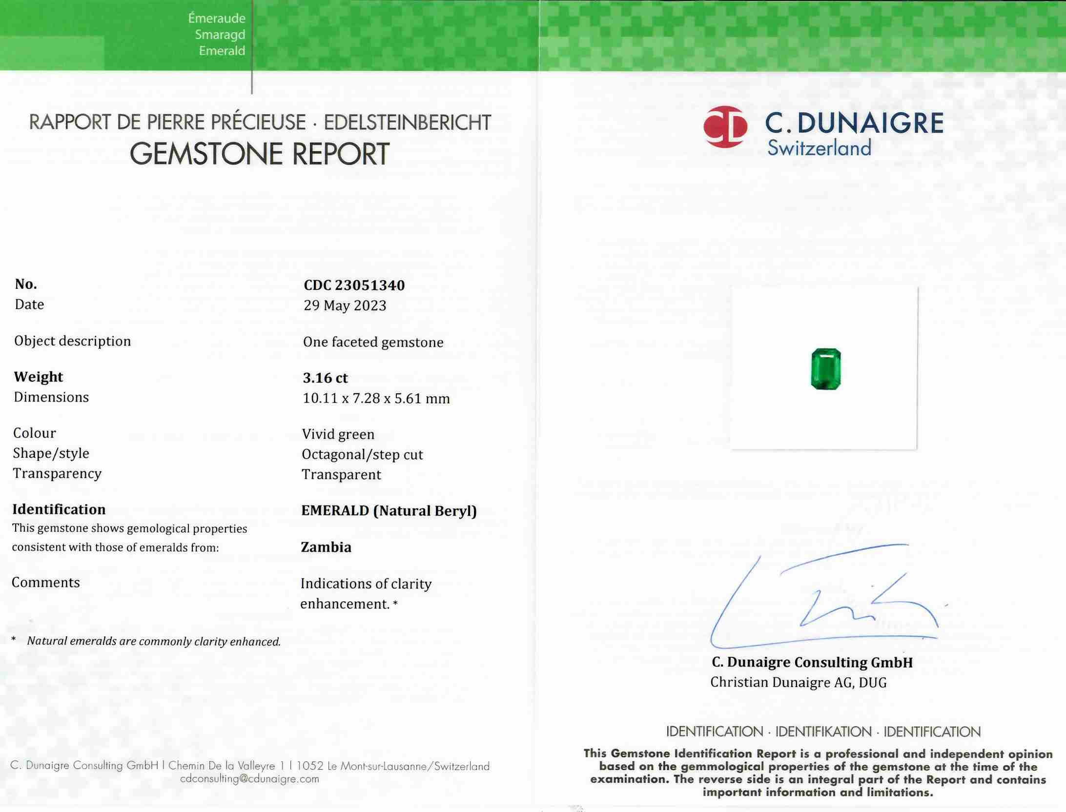 3.16 Ct. Emerald from Zambia