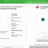 9.81 Ct. Emerald from Zambia Scan Report