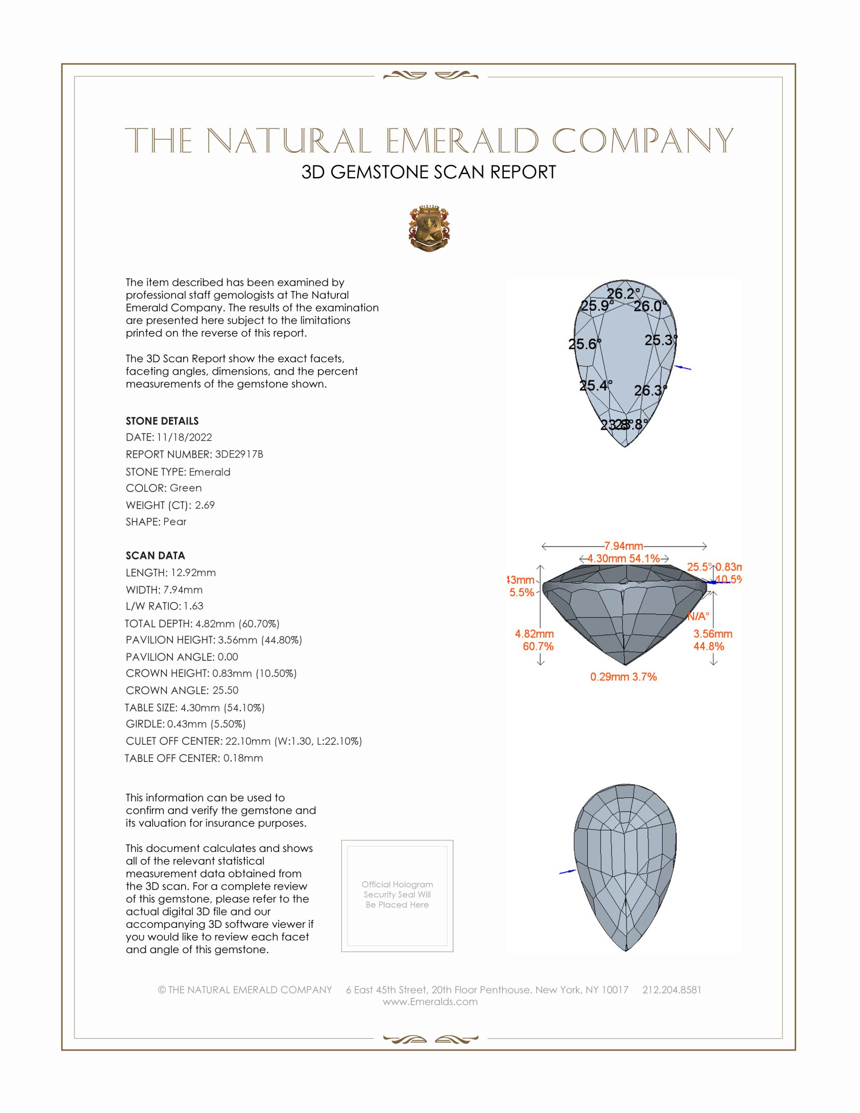 2.69 Ct. Emerald from Zambia