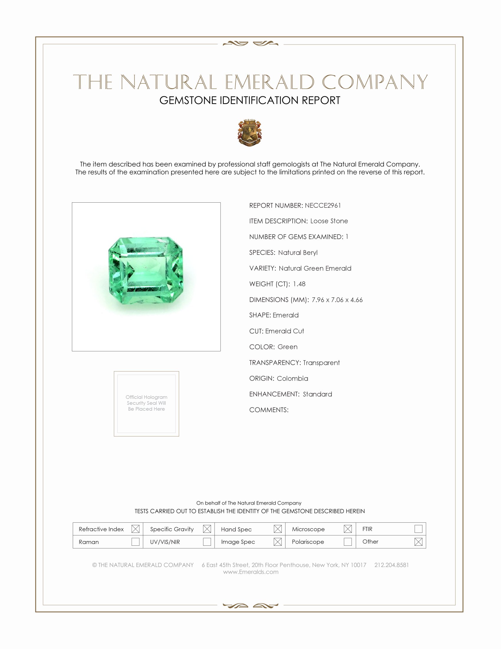1.48 Ct. Emerald from Colombia