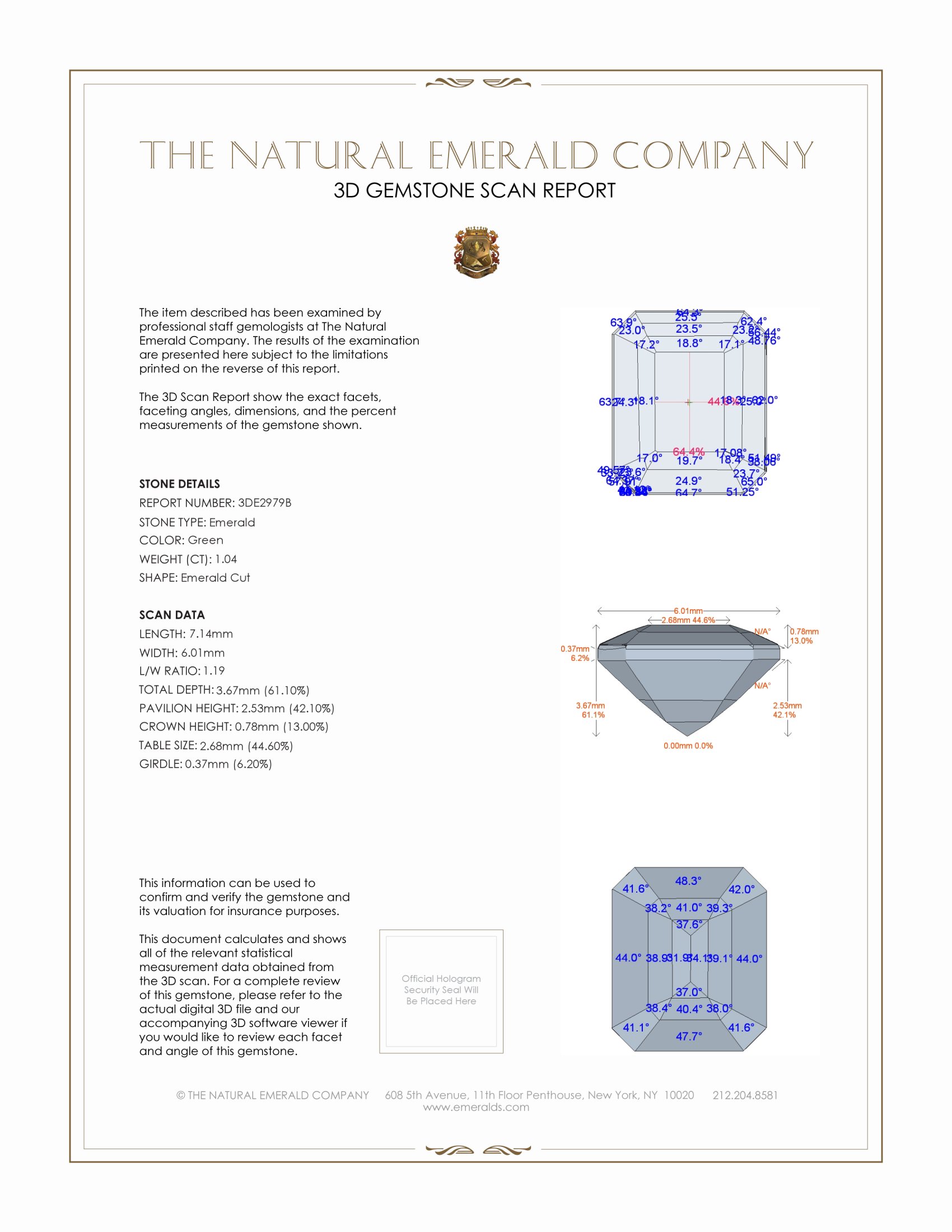 1.04 Ct. Emerald from Colombia