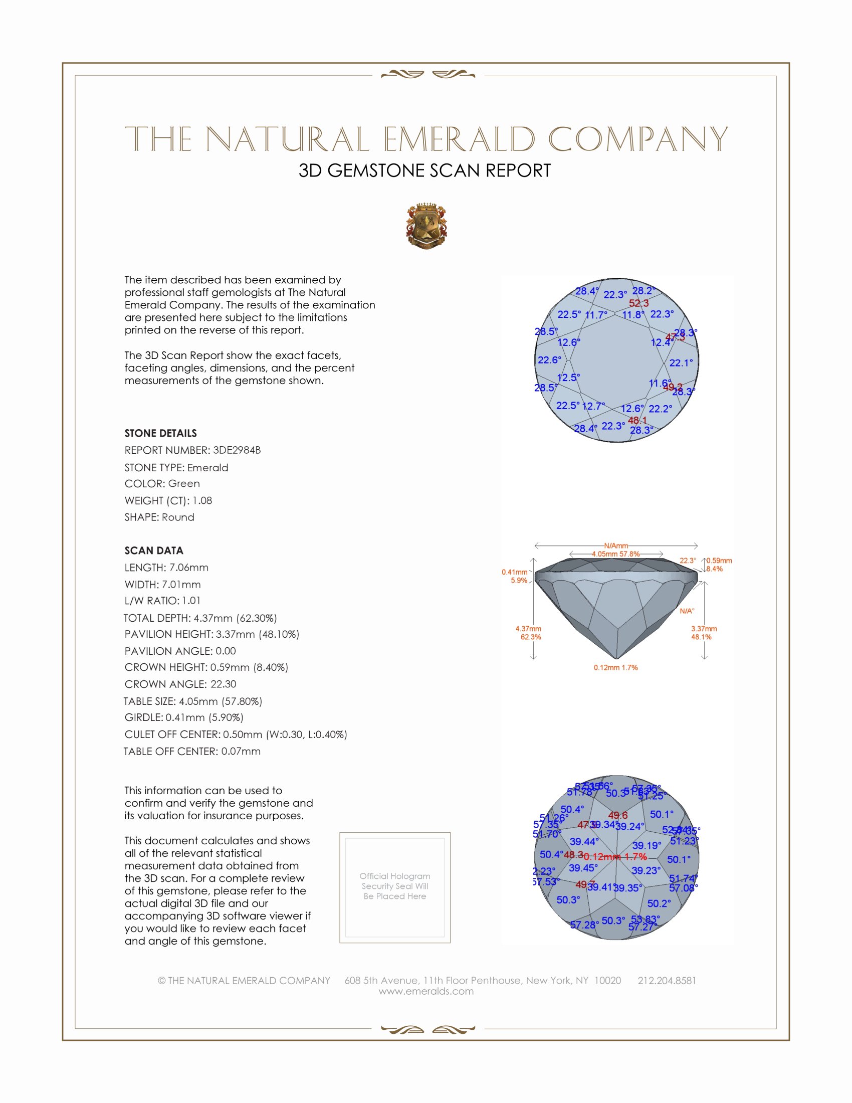 1.08 Ct. Emerald from Colombia