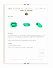 1.21 Ct. Emerald from Colombia Appraisal