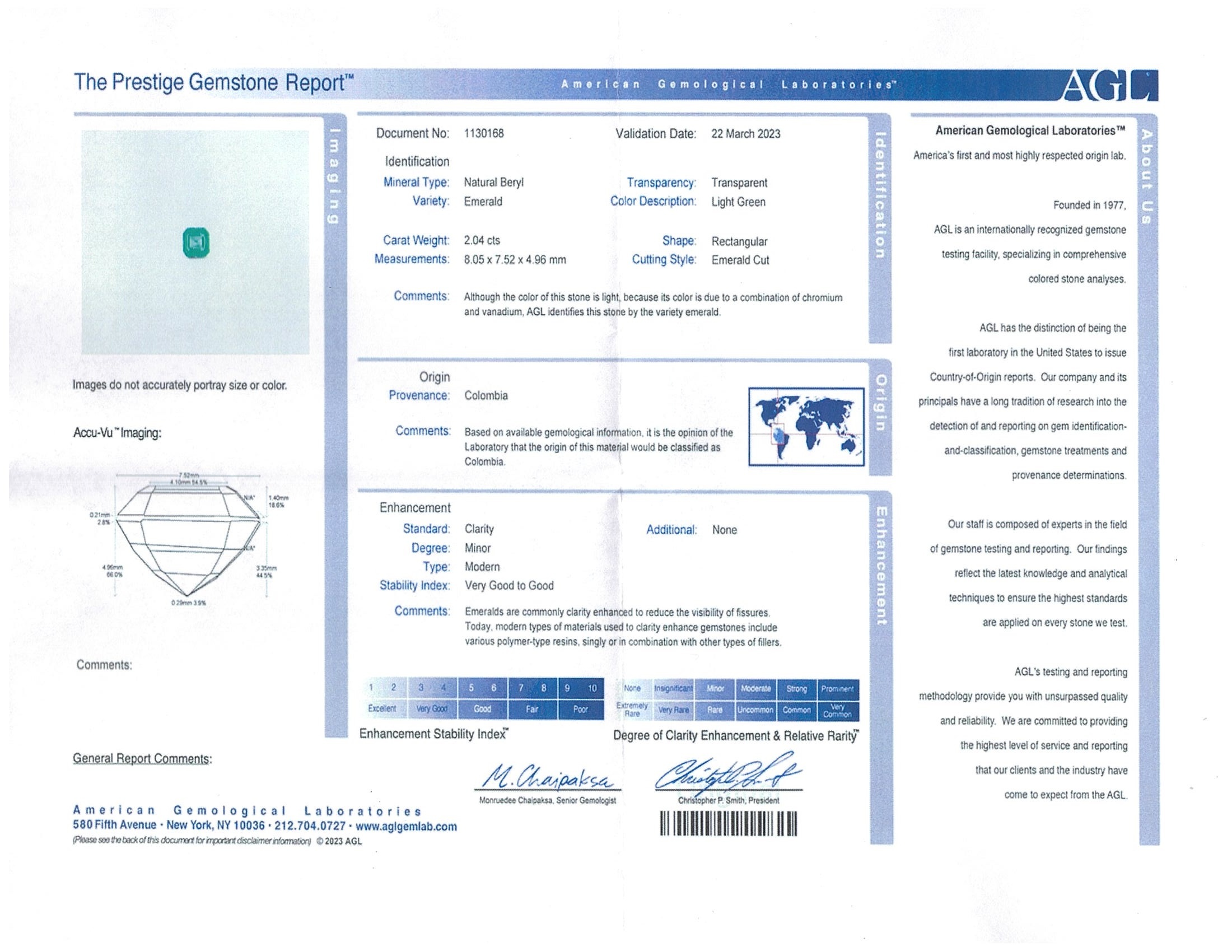 2.04 Ct. Emerald from Colombia