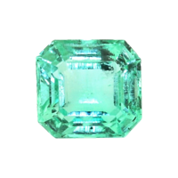 Antique Style Emerald Ring 2.04 Ct., 18K White Gold Combination Stone