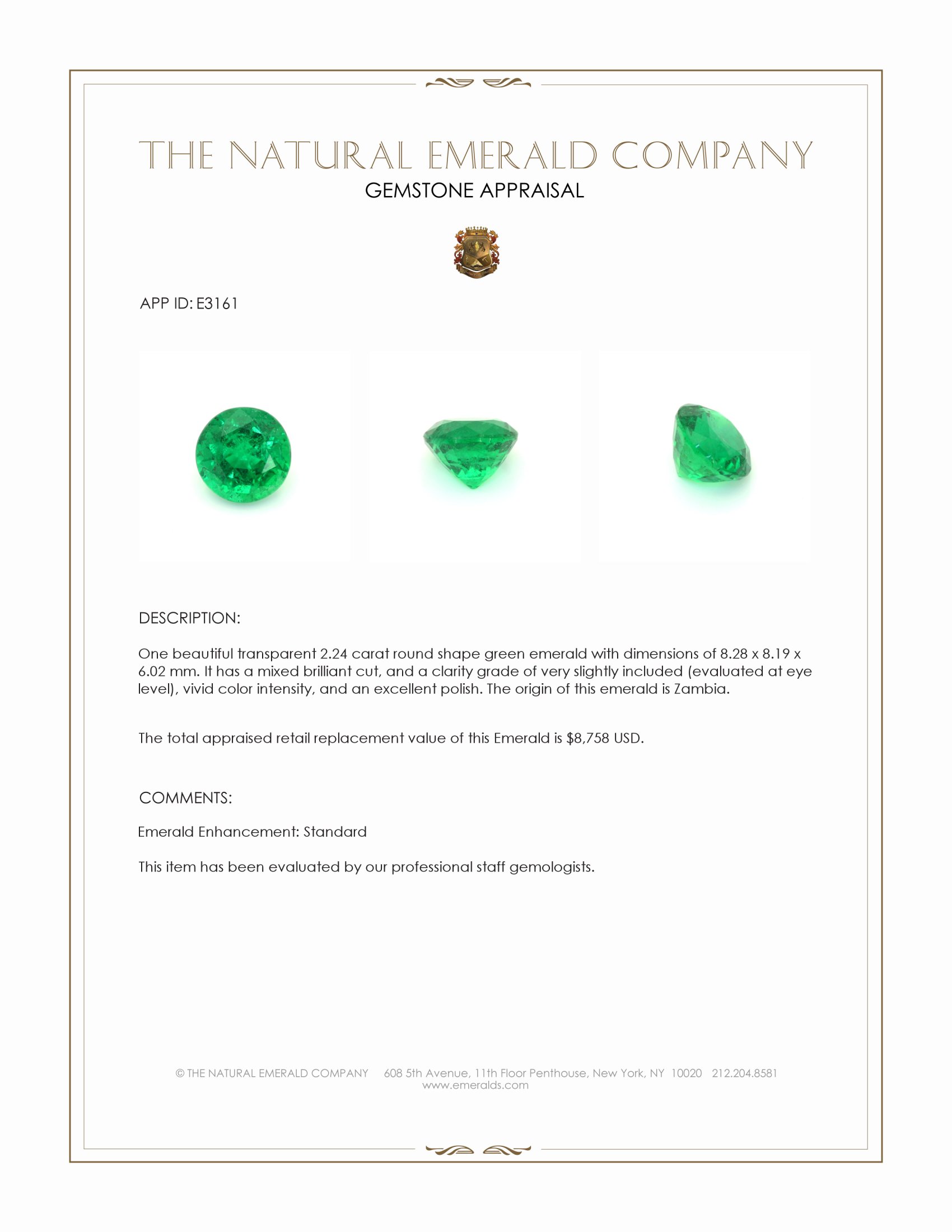 2.24 Ct. Emerald from Zambia