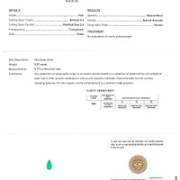 0.91 Ct. Emerald from Russia Scan Report
