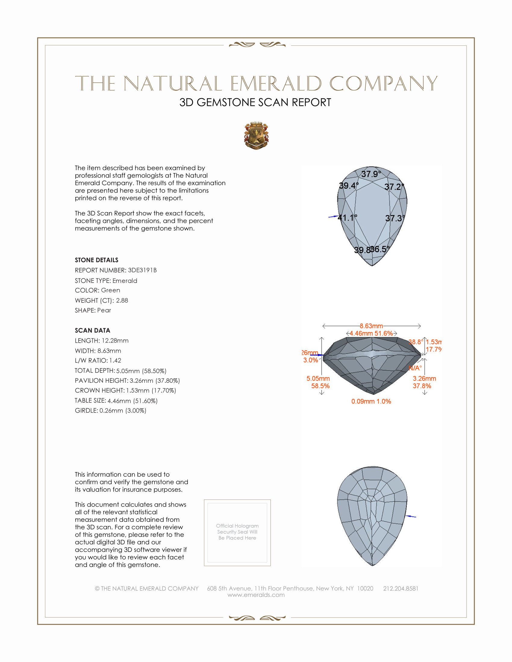 2.88 Ct. Emerald from Zambia