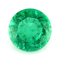  Emerald Ring 0.61 Ct. 18K Yellow Gold Combination Stone