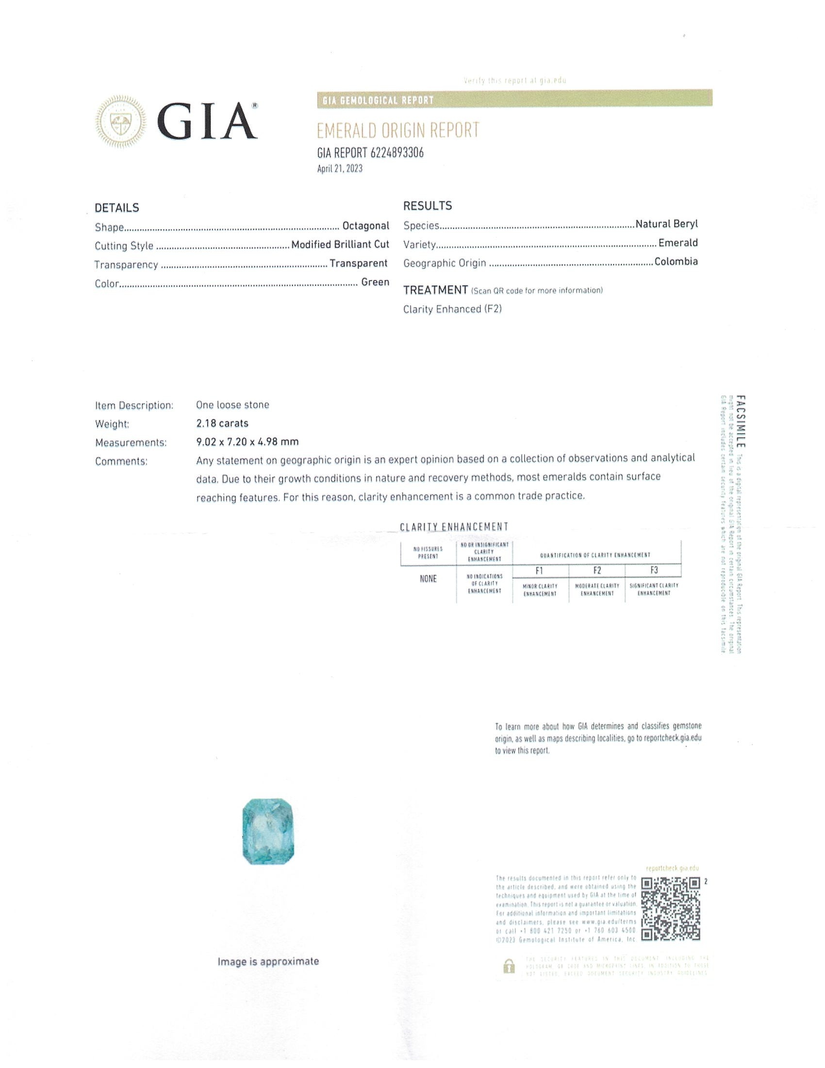 2.18 Ct. Emerald from Colombia