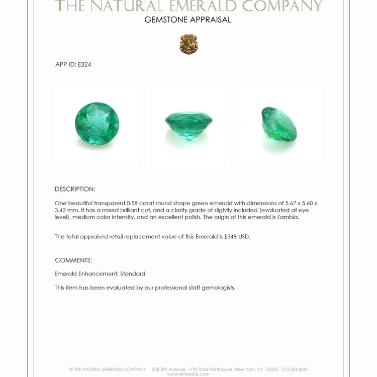 0.58 Ct. Emerald from Zambia
