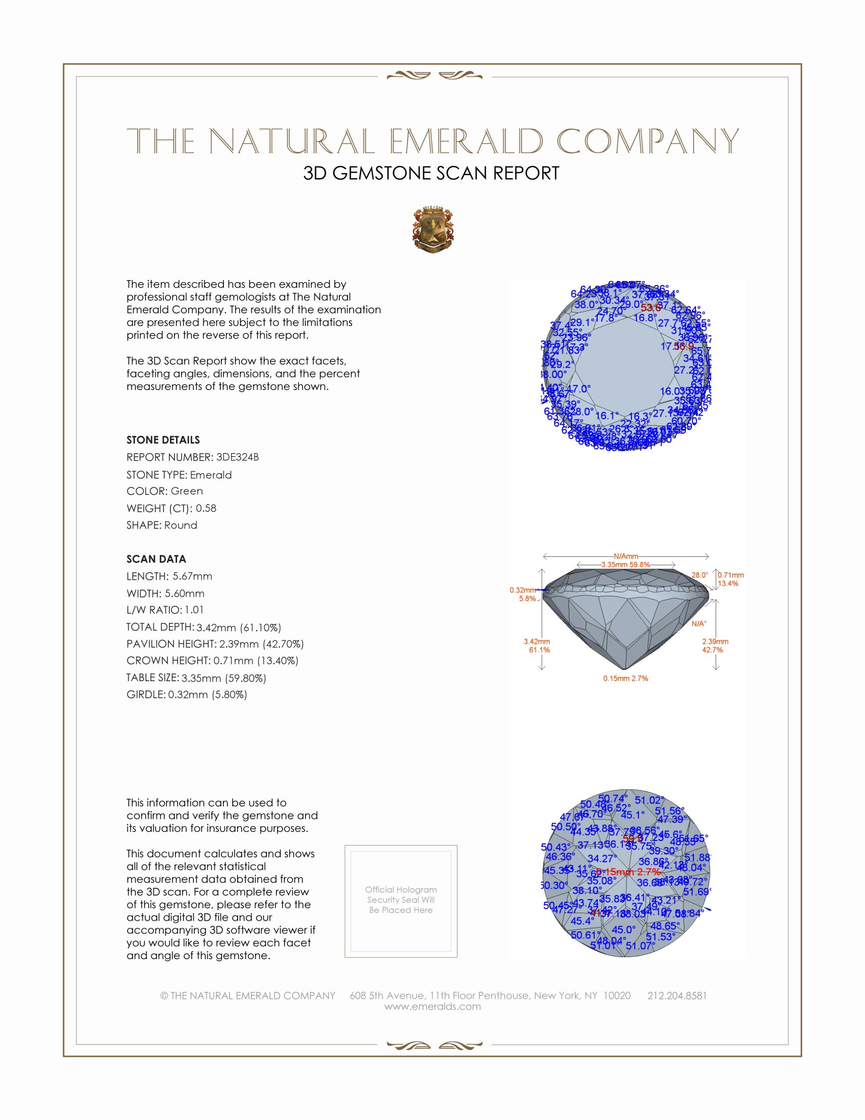 0.58 Ct. Emerald from Zambia