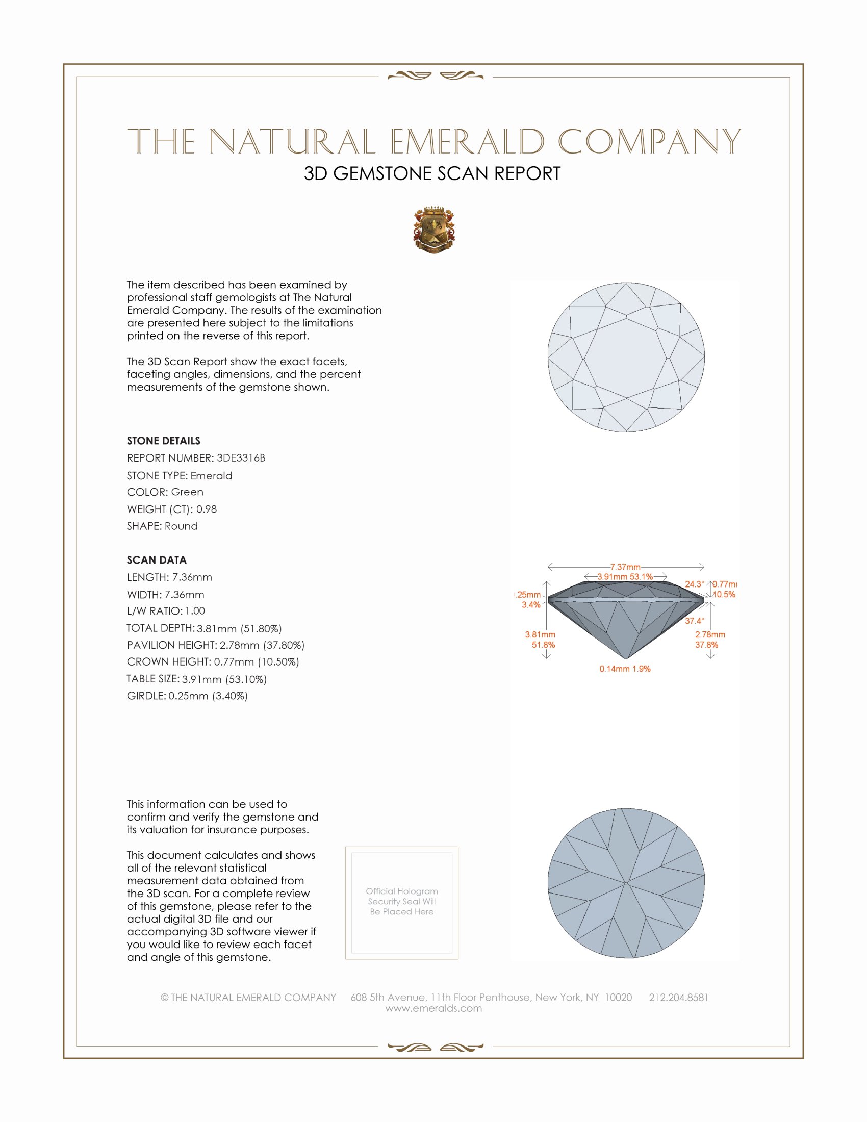 0.98 Ct. Emerald from Brazil