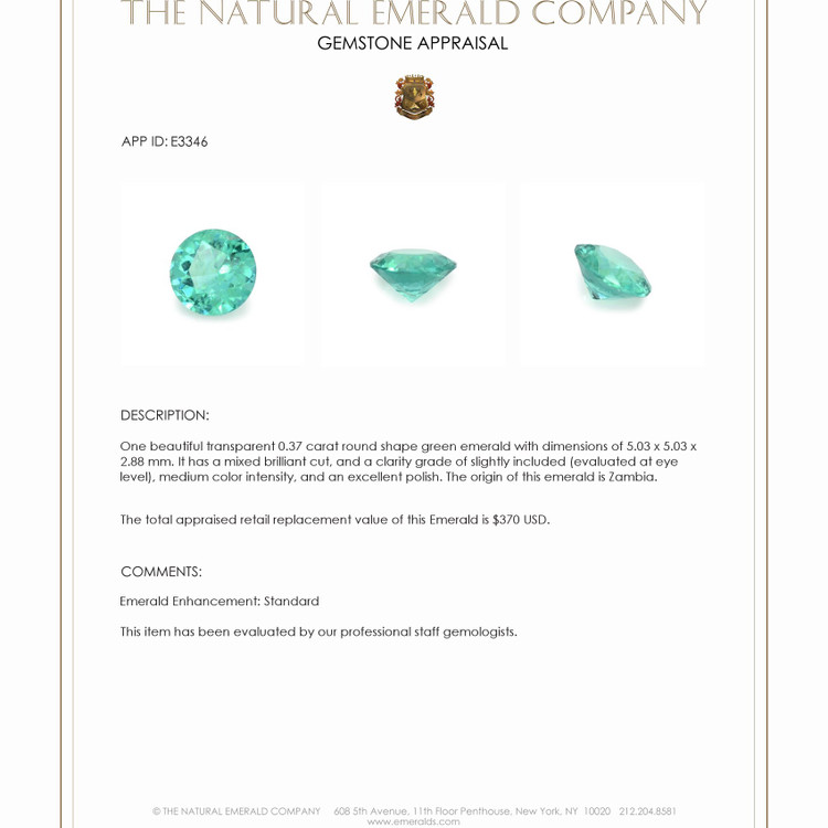 0.37 Ct. Emerald from Zambia