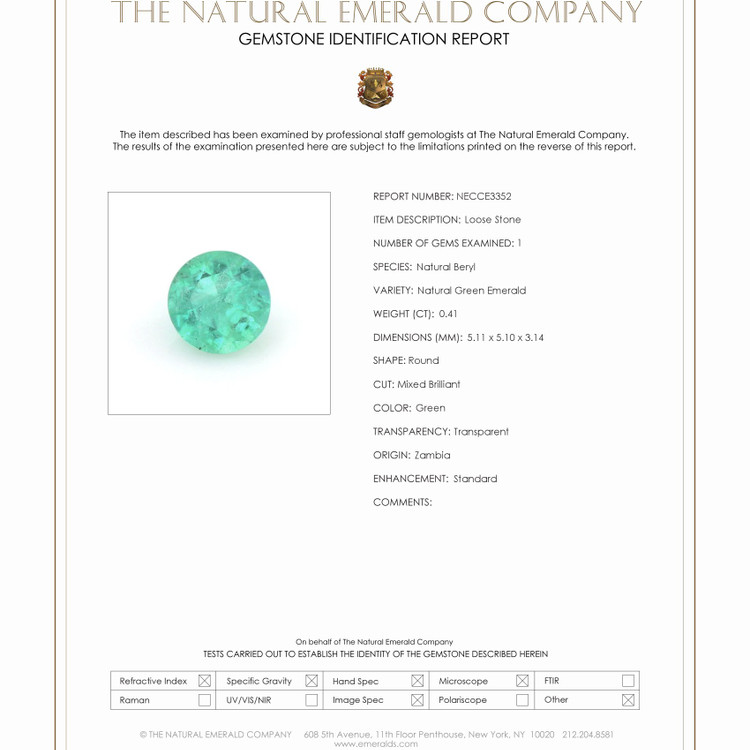 0.41 Ct. Emerald from Zambia