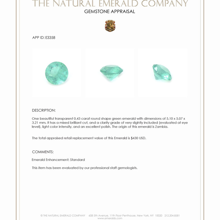 0.43 Ct. Emerald from Zambia