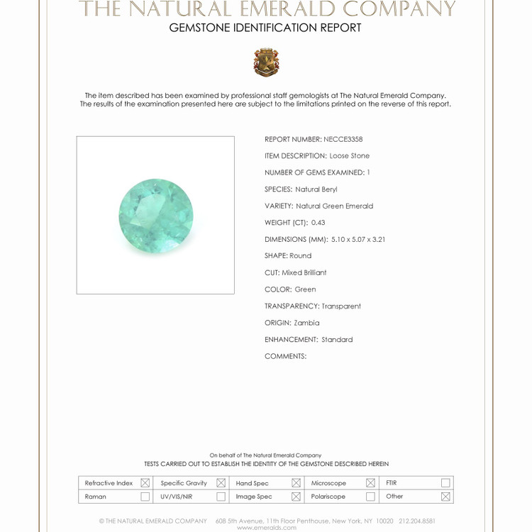 0.43 Ct. Emerald from Zambia