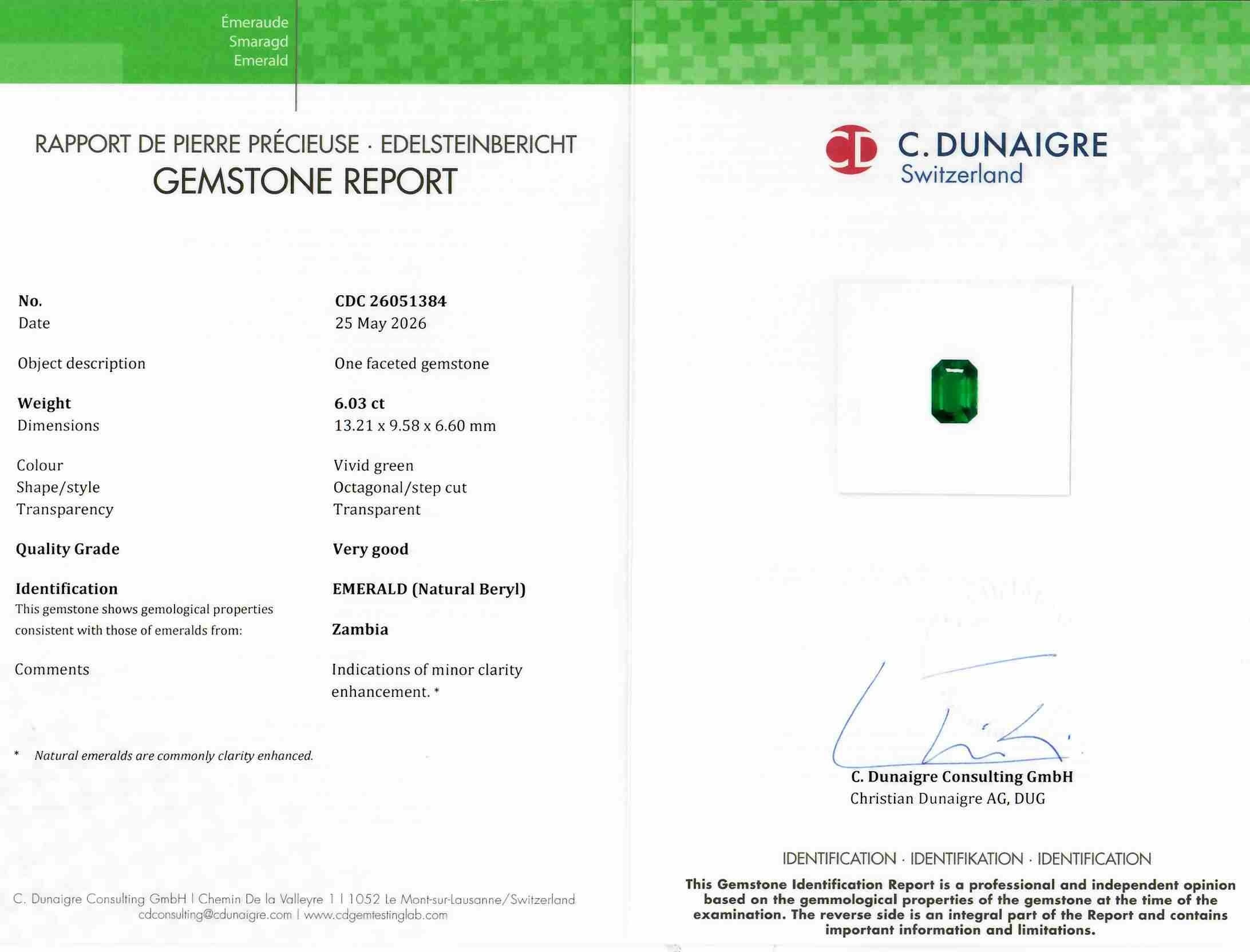 6.03 Ct. Emerald from Zambia