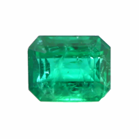 Three Stone Emerald Ring 4.97 Ct., 18K Yellow & White Combination Stone