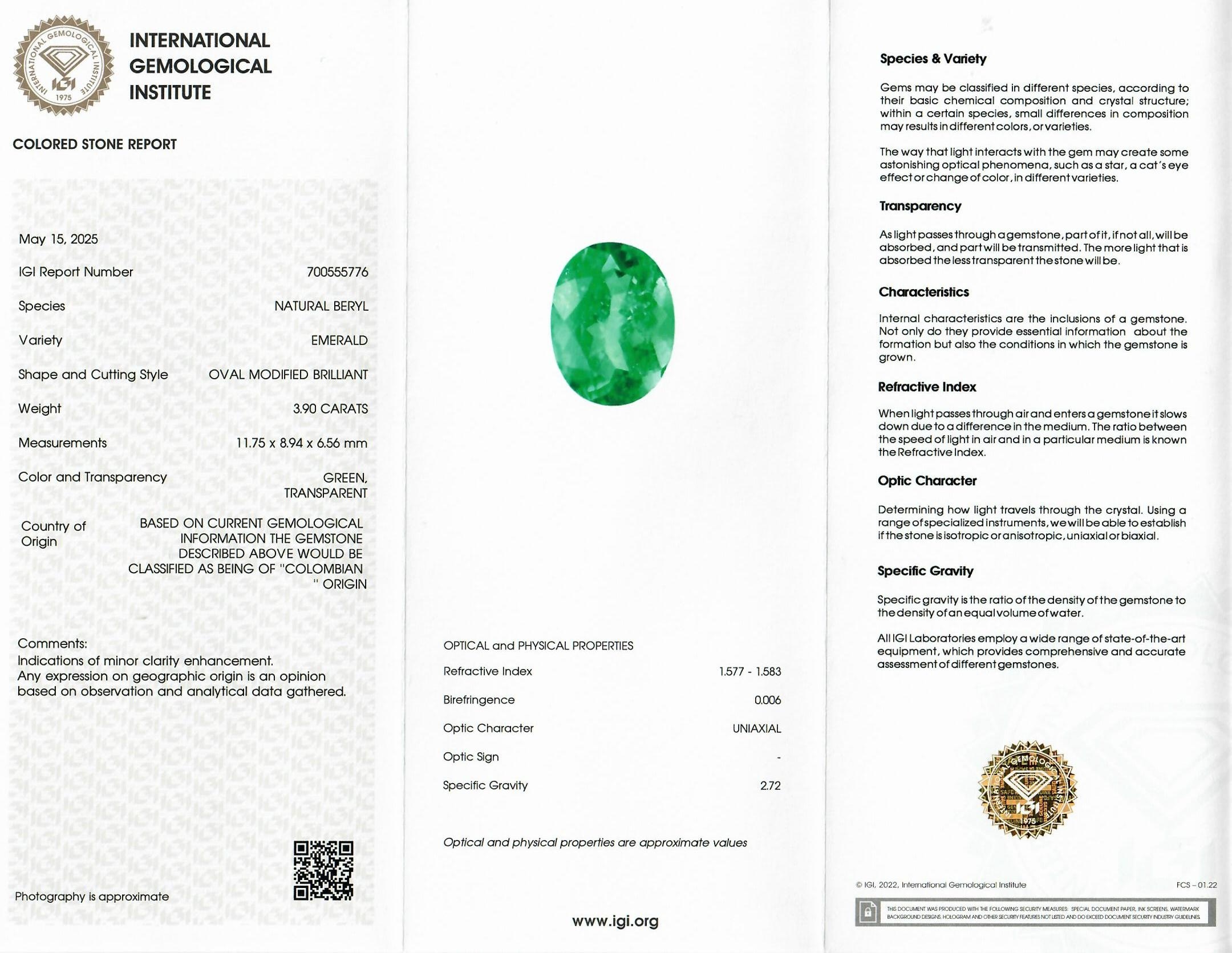 3.90 Ct. Emerald from Colombia