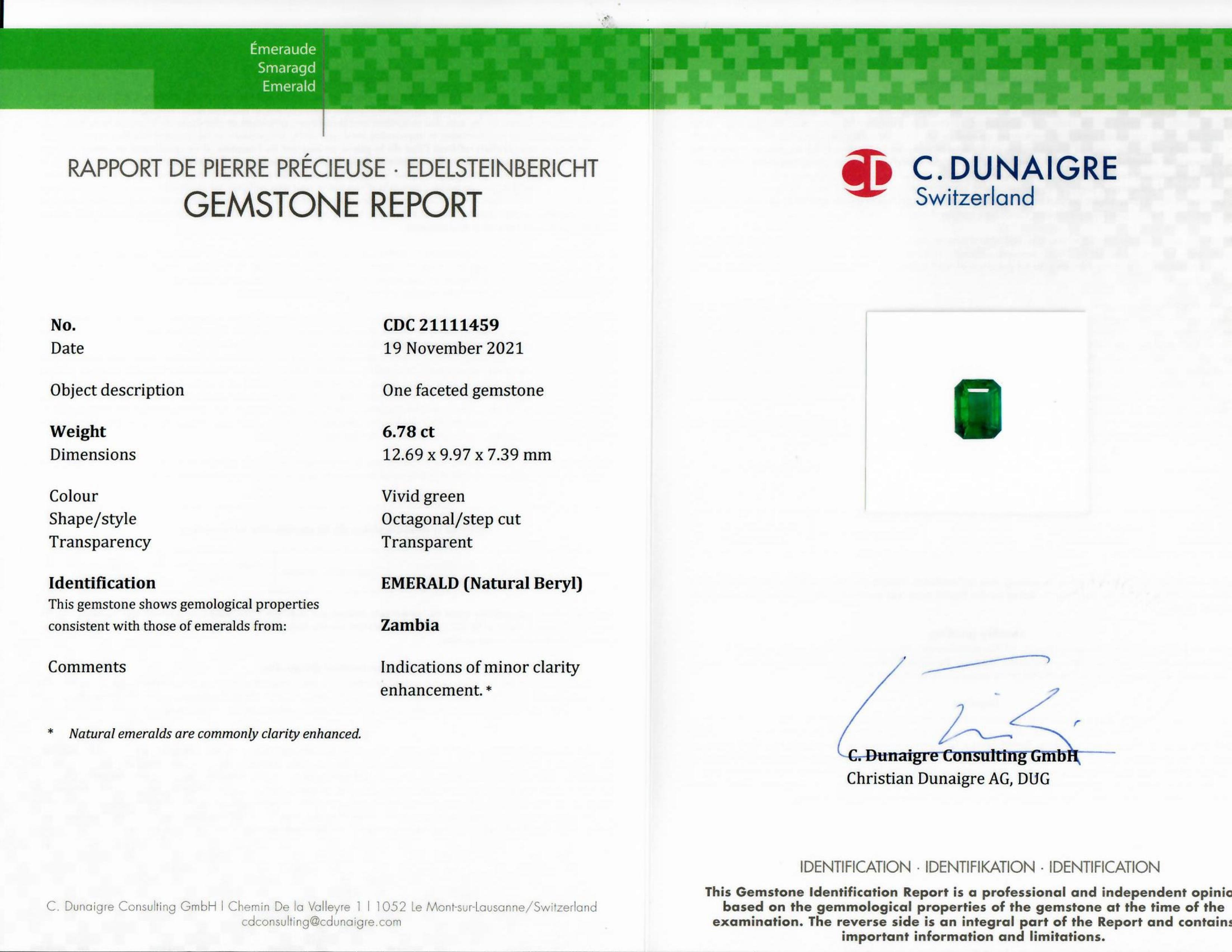 6.78 Ct. Emerald from Zambia