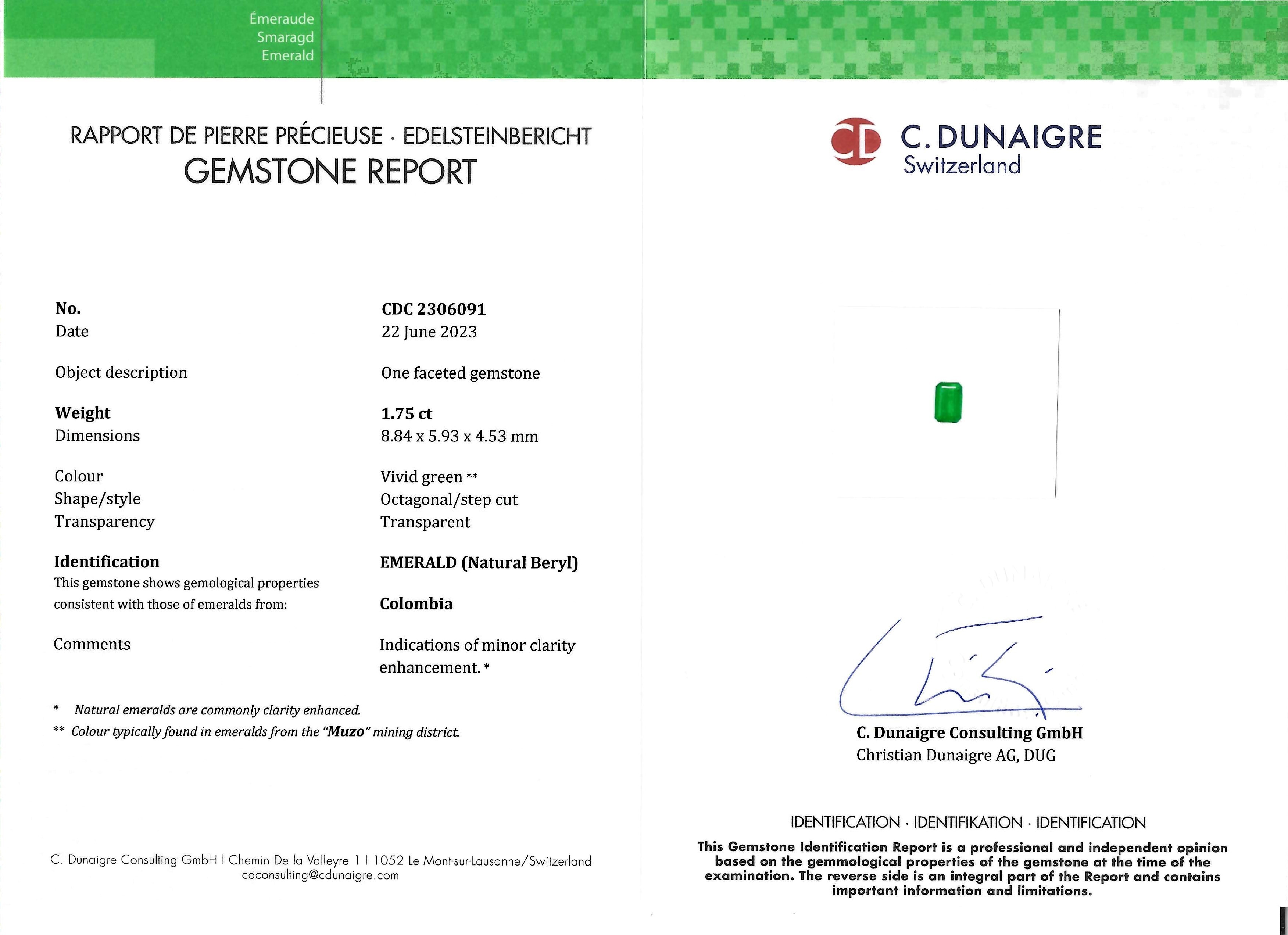 1.75 Ct. Emerald from Colombia